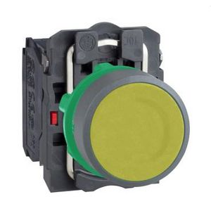 yellow flush pushbutton 1NO 1NC screw clamp cp grey