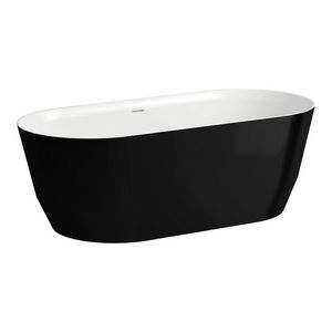 Bad vrijstaand 1650x750 zwart glossy-wit glanzend