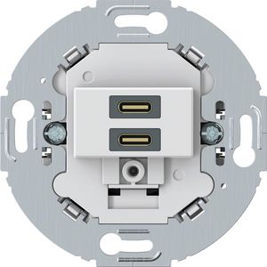 USB C+C (PD) wandcontactdoos berker 1930/R.classic polarwit