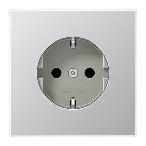 Wandcontactdoos aluminium besch.cont.