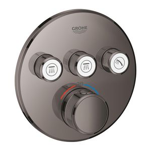 Grohtherm SMARTCONTROL afbouwdeel thermostaat hard graphite (donker grijs) rond incl. omstel(3x)