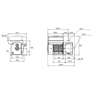 Centrifugaalpomp CME1-7 A-R-G-E-AQQE U-A-D-N 1x230V HR