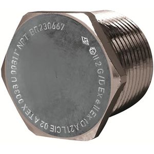 Plug Hexagonal ATEX EXE mess. 1 1/2 NPT metaalkeur VVE=50
