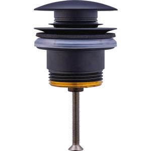 Push-open  afvoerplug mat zwart 1.1/4" 63mm