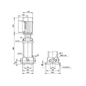 Centrifugaalpomp CRE1-13 A-A-A-E-HQQE 1x200-240 60HZ
