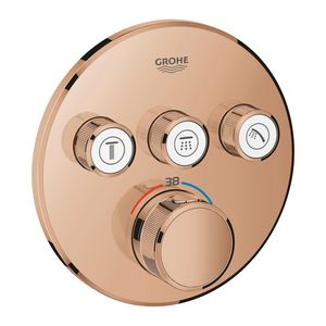 Grohtherm SMARTCONTROL afbouwdeel thermostaat warm sunset (bronskleurig) rond incl. omstel(3x)