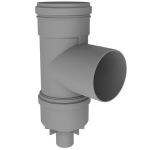 Twinline T-Stuk+cond PP 200mm grijs