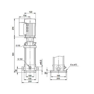 Centrifugaalpomp CRNE1-17 A-P-G-V-HQQV 3x380-500 60HZ