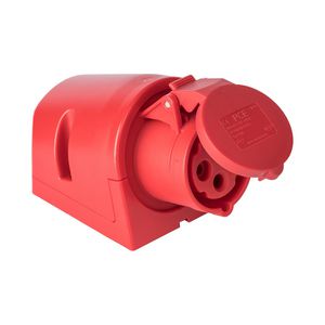 Wandcontactdoos CEE 16A 4p 400V 6h rood-rood IP44