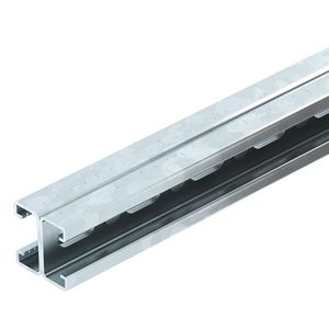 Lengte a 3m. profielrail geperforeerd sleufbreedte 22mm 41x42mm