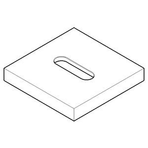 Rozet v. staande uitloop wastafel 55x55x8mm chr