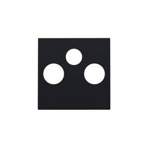 Afwerkingsset 2 enkelvoudige coaxaans. TV/FM/Satt. black