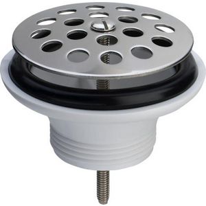 Simplex afvoerplug 1.1/2"x80 RVS m.rooster kunstst. onderst.