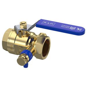 Kogelkraan S28 met aftapper  1"bn. kiwa