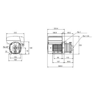 Centrifugaalpomp CME5-2 A-R-A-V-AQQV U-A-D-N 1x230V HR