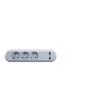 Smart 3x 230V RA + 2x USB chrgr zonder snoer wit