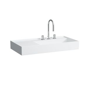 Wastafel Asymmetrische Links 90X46 wit