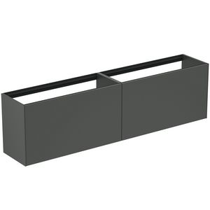 Conca wastafelmeubel 200x37x55cm 2 laden zonder afdekblad mat antraciet