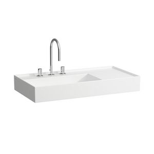 Wastafel Asymmetrische Rechts 90X46 Lcc wit