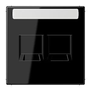 Afdekking zwart v.mod.jack 2-voudig LS990