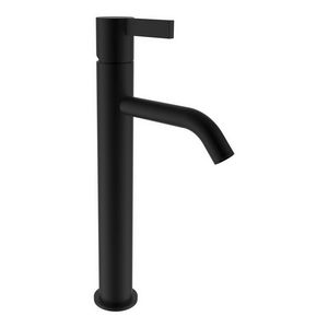 Wastafelmengkraan Hoog pop-up waste PVD titanium mat zwart