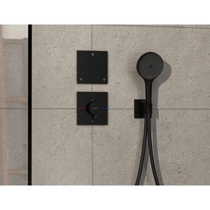 Comfort E thermostaat afbouwdeel tbv inbouw voor 1 functie en extra uitgang mat zwart