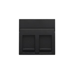 Centraalplaat data 2x RJ piano black coated