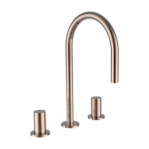 2Hendel 3Gaten Wastafelmengkraan PU waste PVD rosegold