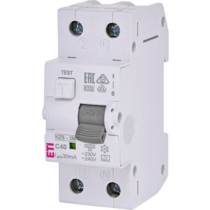 Aardlekautomaat KZS-2M C-kar. 40A 30mA 1-polig + Nul