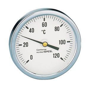 Thermometer achteraansluiting 1/2" 0-120°C. 80mm l 45mm