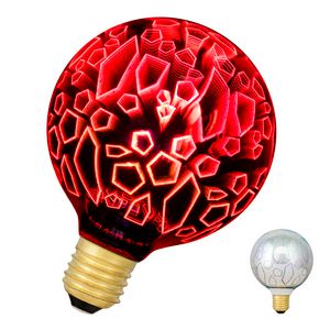 LED-lamp Magic 3D G95 E27 4.5W shards rood