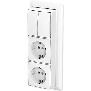 Combinatie ra kv 3v serie+plaat opb b-AP+ alpine wit