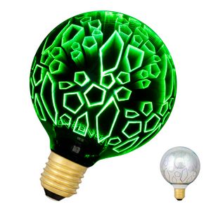 LED-lamp Magic 3D G95 E27 4.5W shards groen
