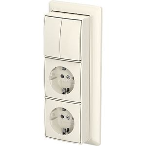 Combinatie ra kv 3v serie+plaat opb b-AP+ wit