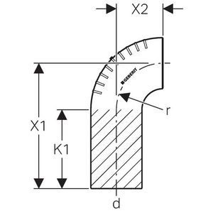 Bocht met lang been 90° 110mm polyethyleen (PE) Silent-db20 geluidsarm