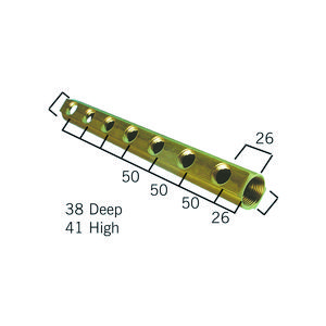 Verdeler 1" 1/2" aansl. zonder 3/8" ontlucht 1" 8x1/2