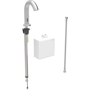 Piave wastafelkraan battopbouw-functiebox rvs look/geb.
