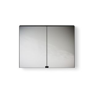 Wooden Mirror Cabinet / spiegelkast 700mm eiken black incl. stopcontact excl. verlichting