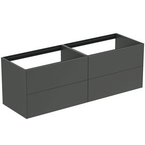 Conca wastafelmeubel 160x50x55cm 4 laden zonder afdekblad mat antraciet