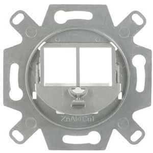 Communicatieadapter Keystone Modular Jack 2-voudig zilver (0219/14)