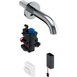 Piave, wand, batt, inb.-functiebox gl-chroom, L=17cm, thermo