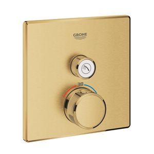 Grohtherm SMARTCONTROL douche afbouwdeel thermostaat vierkant cool sunrise geborsteld (mat goudkleurig)
