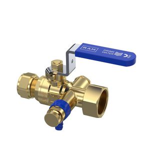Kogelkraan S28 DN15 15mm knelx3/4"wartel + aftapper