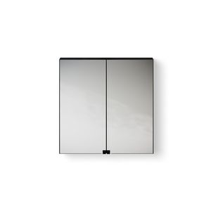 Wooden Mirror Cabinet / spiegelkast 600mm eiken black incl. stopcontact excl. verlichting