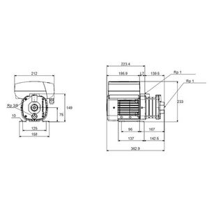 Centrifugaalpomp CME1-5 A-R-A-V-AQQV U-A-D-N 1x230V HR