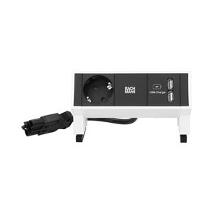 Desk 2 1x 230V RA 2x USB chrgr 0,2m GST o.g. incl. klem wit/