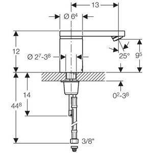 Wastafelkraan 186 chroom netvoeding excl. trafo met mengknop