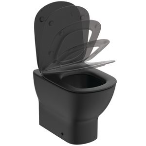 Tesi staand closet aquablade combipack incl. zitting en deksel dun softclosing silk black