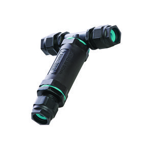 Connector waterdicht TH402 T-vorm 1 ingang - 2 uitgangen 3-polig