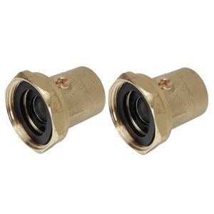 Aansluitstukken-set (2 st.) met kogelafsluiter 1.1/2"x22mm messing/brons knel